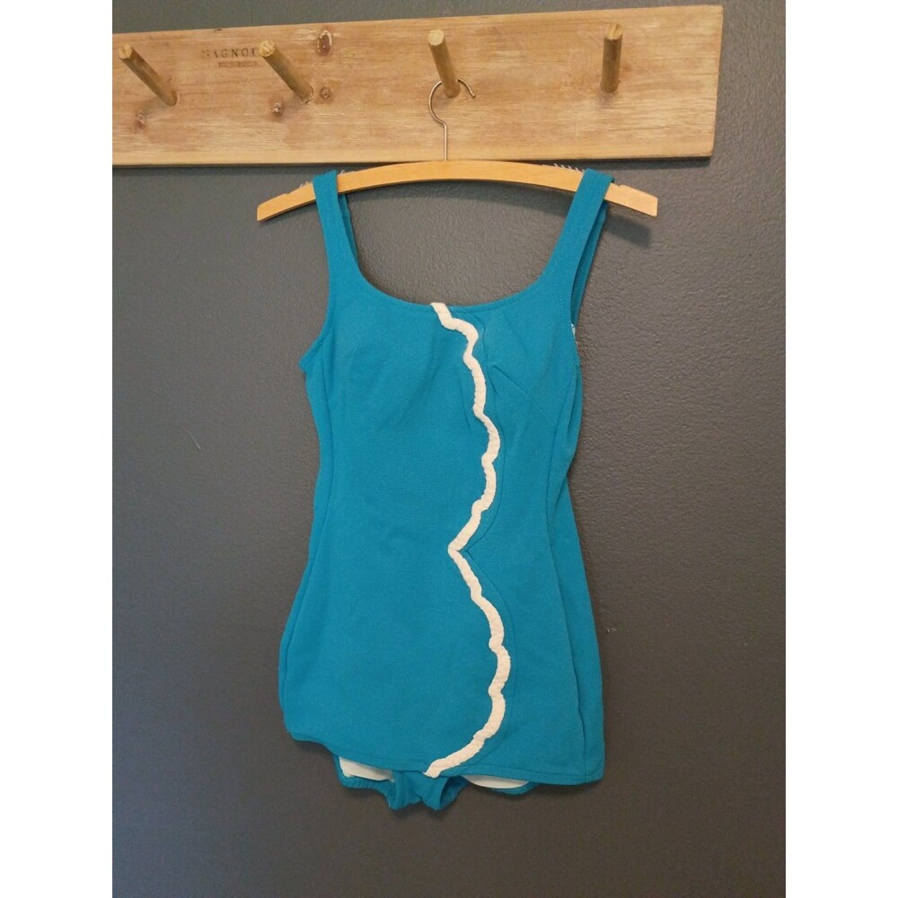 Vintage 1960s Peter Pan By Oleg Cassini Swimsuit Sz. 14/36 One Piece GUC Zipper